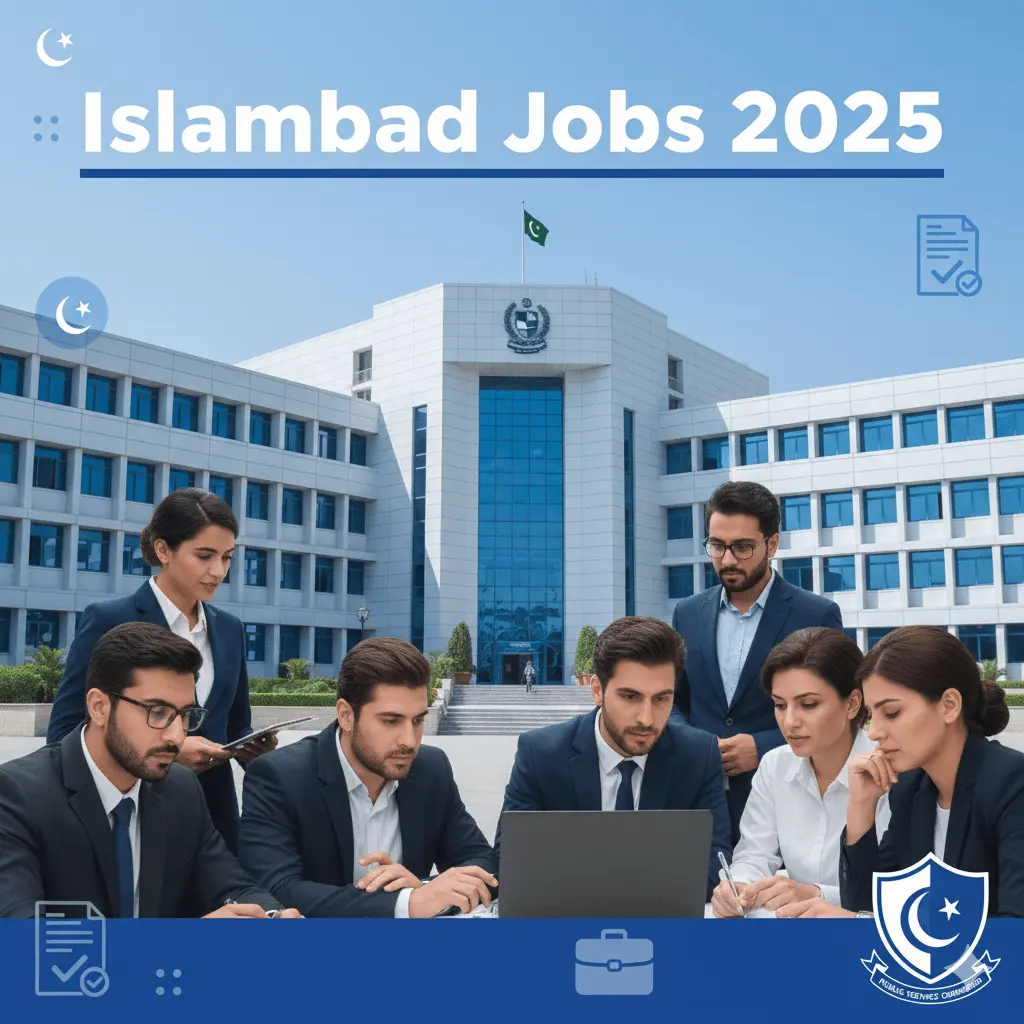 Guideline graphic for Public Service Commission Islamabad Jobs 2025 showing government career opportunities and recruitment details.