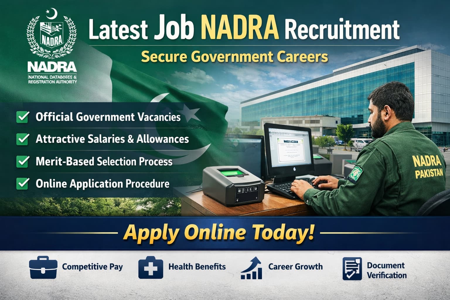 Verified job nadra recruitment 2026 with official vacancies, secure hiring process, and online application guidance for Pakistan