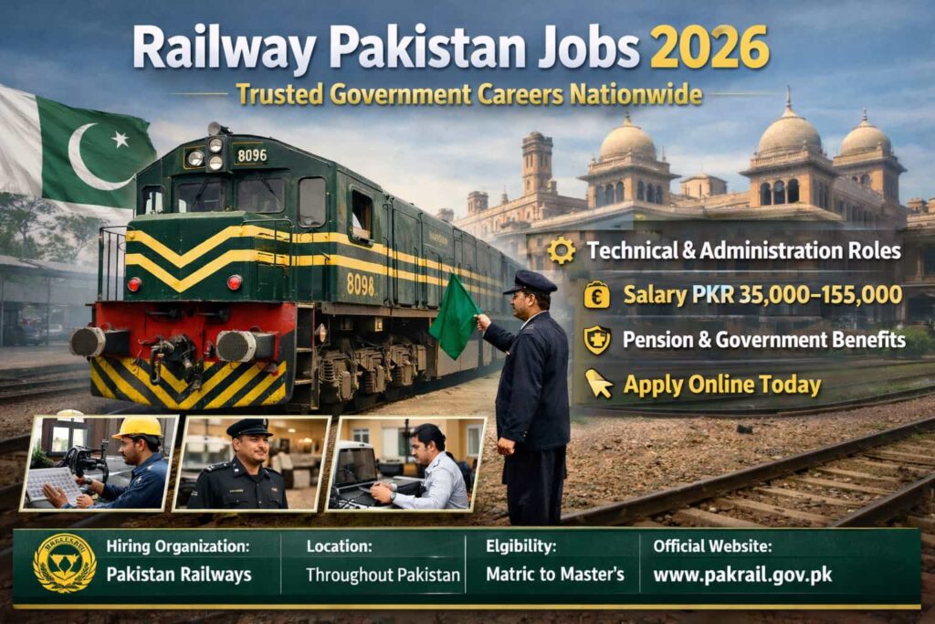 Verified railway pakistan jobs announcement showing Pakistan Railways government career opportunities with official recruitment details